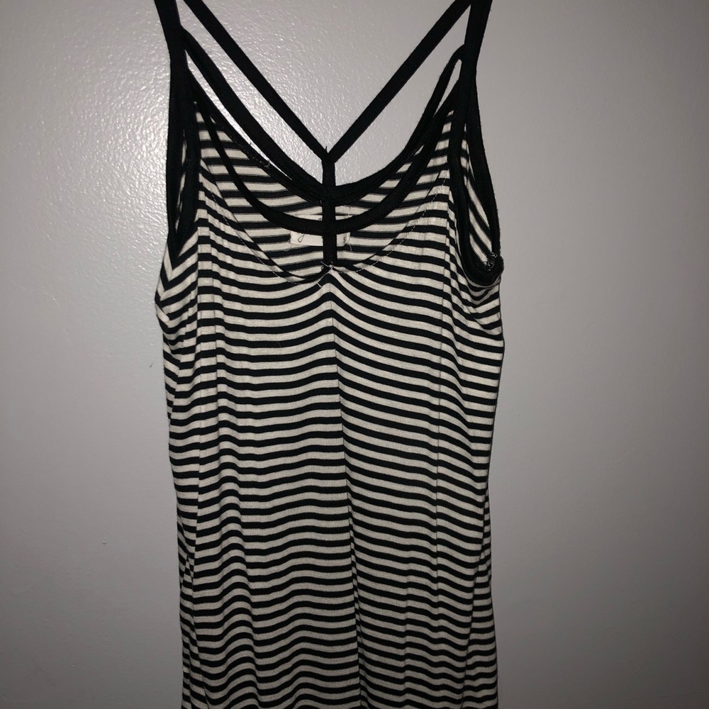 Striped flowy tank top shirt